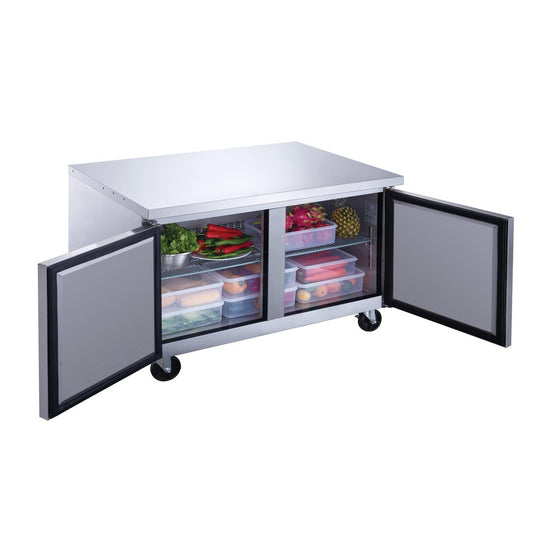 DUC60F 2-Door 60 1/8" Undercounter Commercial Freezer in Stainless Steel