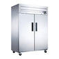 D55AF Commercial 2-Door Top Mount Freezer in Stainless Steel