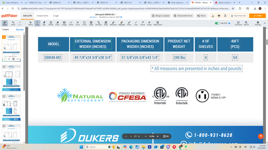 DBB60-H2 2 Door Bar and Beverage Cooler (Hinge Doors)