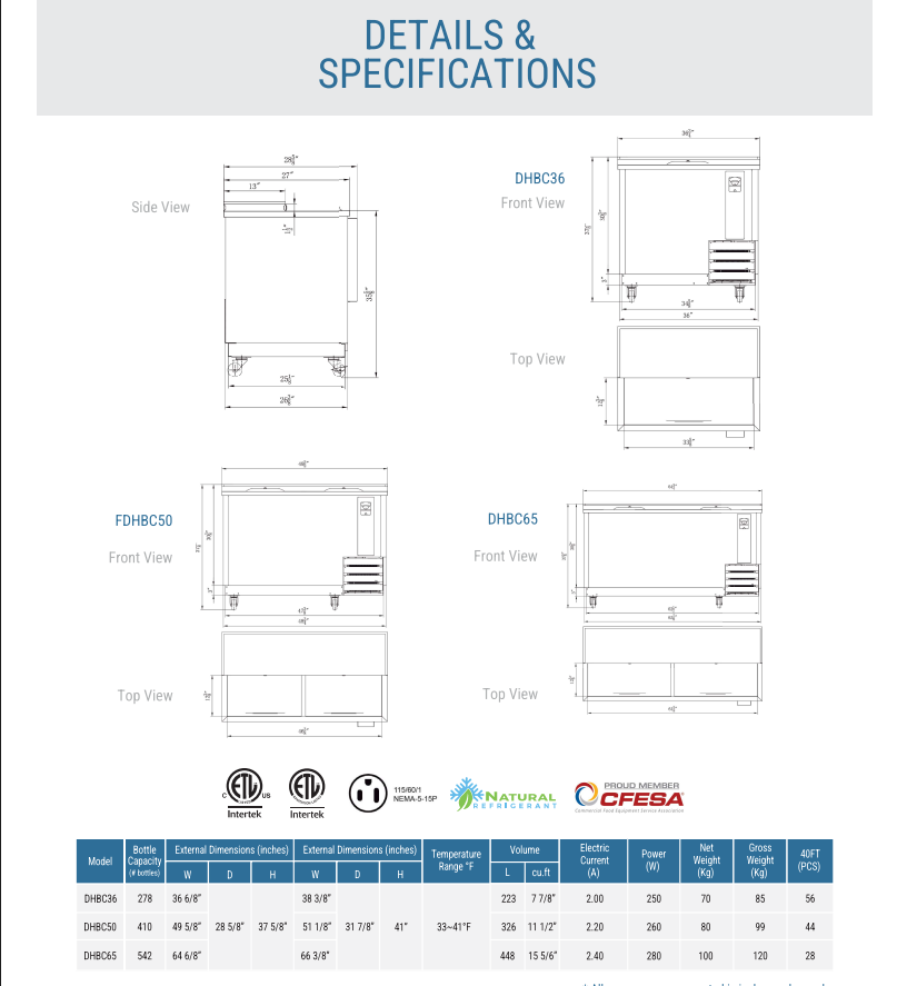 DHBC50 - 50" Bottle Cooler
