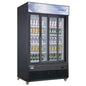 DSM-47SR Commercial Glass Sliding 2-Door Merchandiser Refrigerator in Black