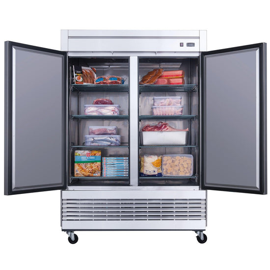 D55F 2-Door Commercial Freezer in Stainless Steel